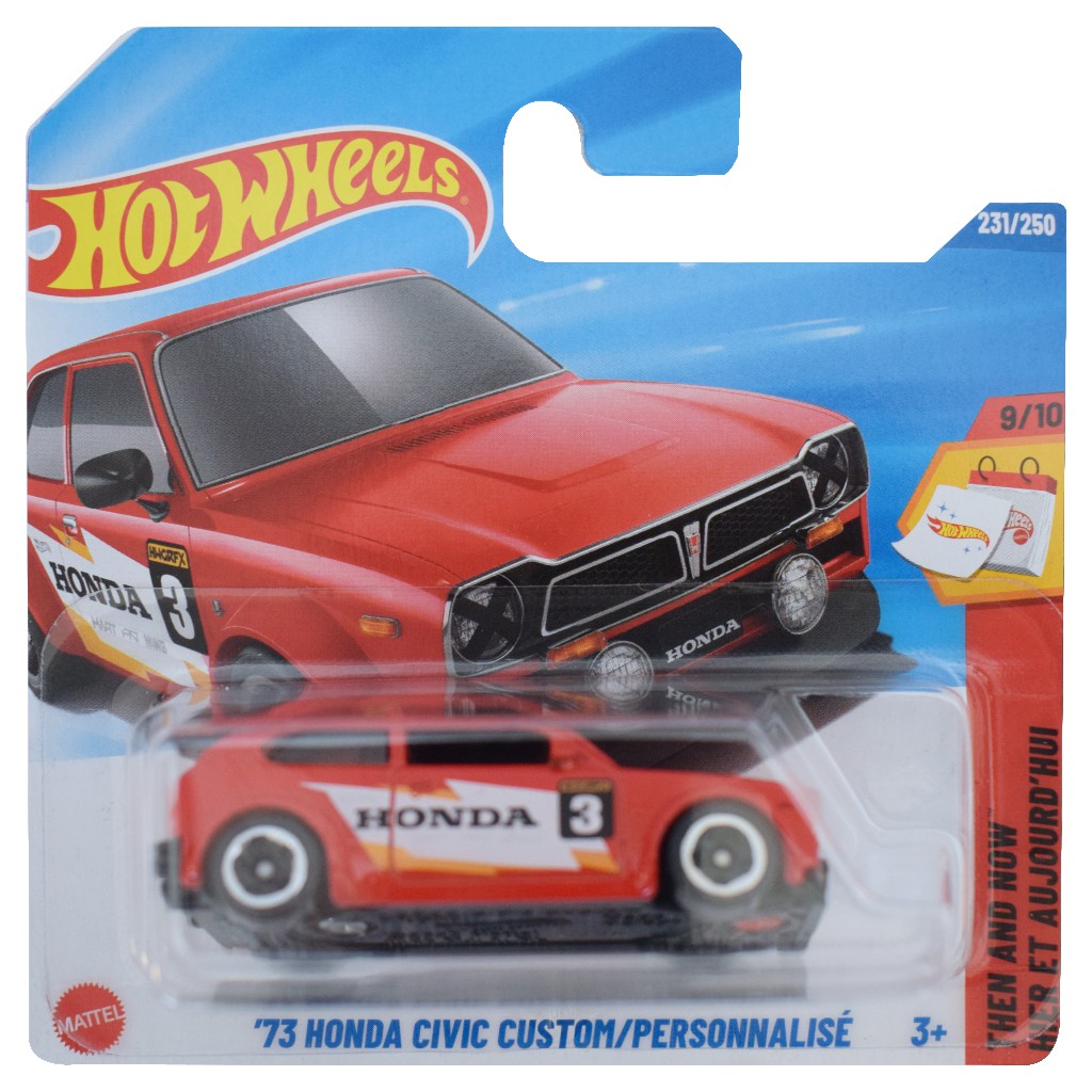 Hot Wheels: 73 Honda Civic Custom červené autíčko 1/64 - Mattel