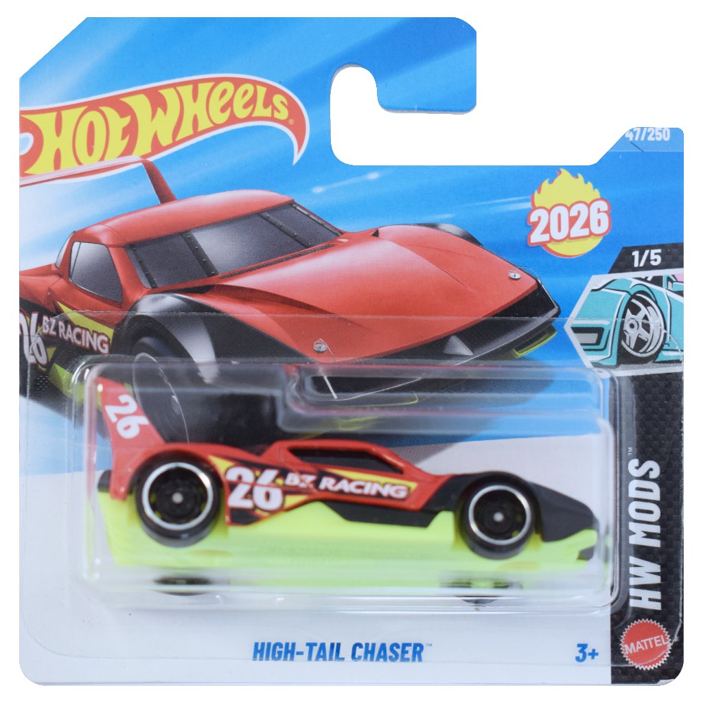 Hot Wheels: High-Tail Chaser červené autíčko 1/64 - Mattel