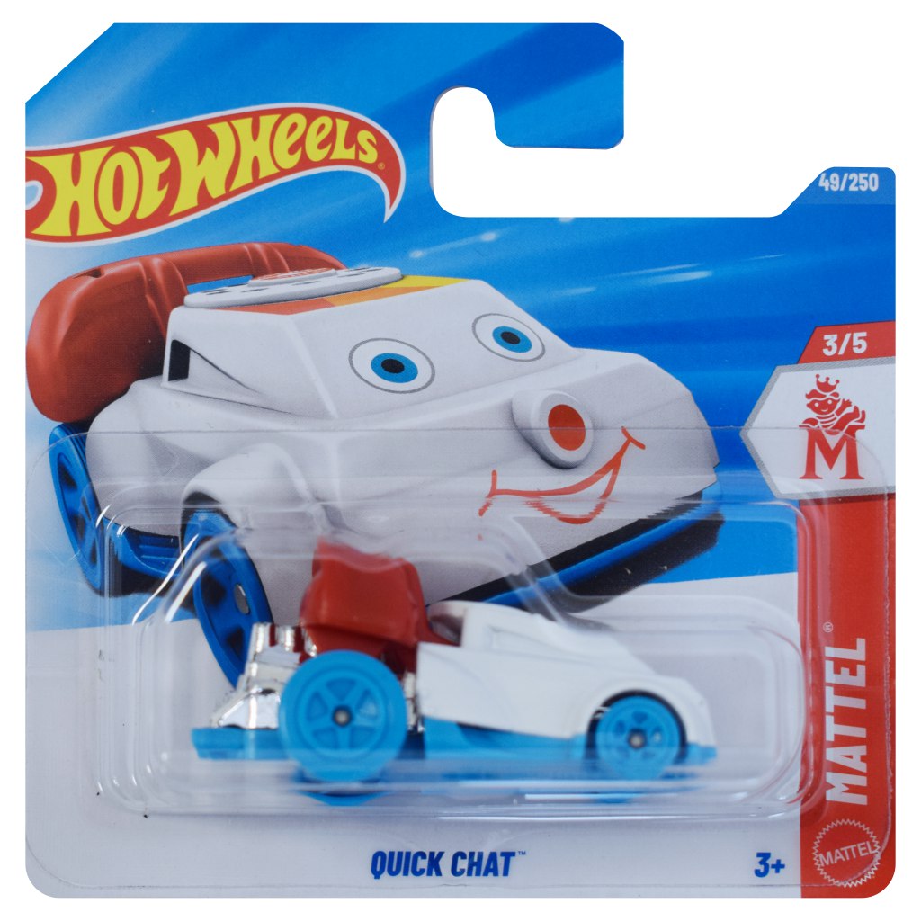 Hot Wheels: Quick Chat biele autíčko 1/64 - Mattel
