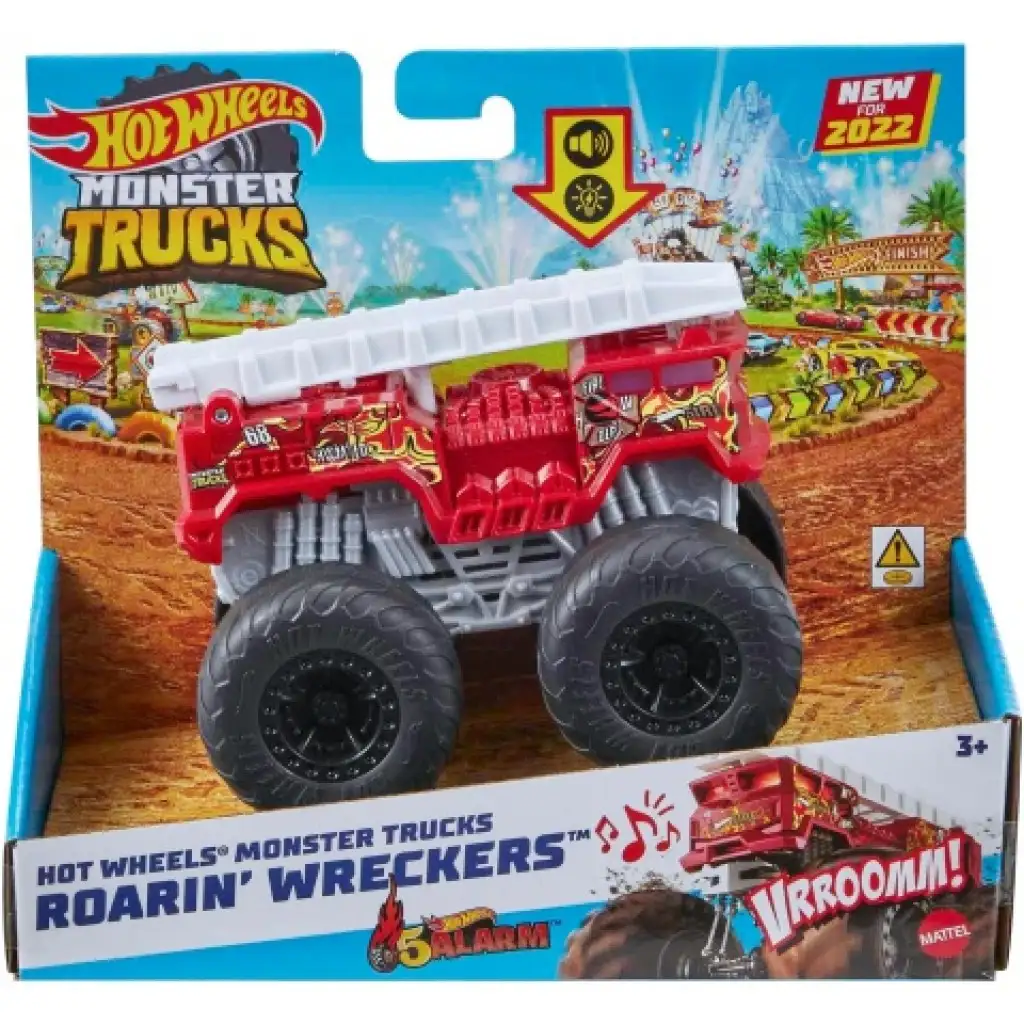 Hot Wheels Monster Trucks: Roarin' Wreckers autíčko so svetelnými a zvukovými efektmi 1/43 - Mattel