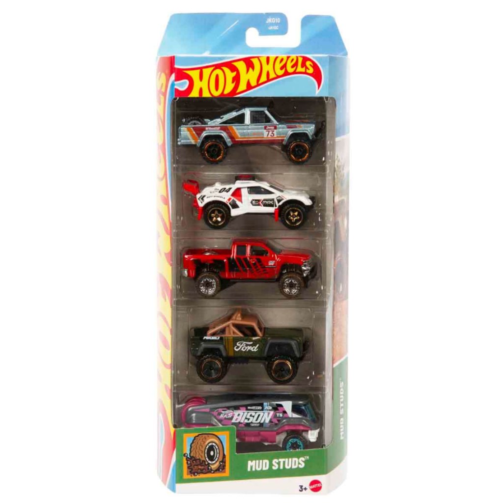 Hot Wheels: Mud Studs vozidlá 5-kusová sada autíčok - Mattel