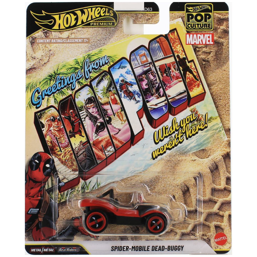 Hot Wheels Pop Kultúra Deadpool Spider-Mobile Dead-Buggy kisautó 1/64 – Mattel kép 1