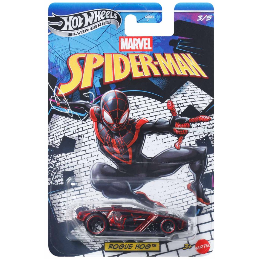 Hot Wheels Strieborná séria: Marvel Spider-Man Rogue Hog autíčko 1/64 – Mattel