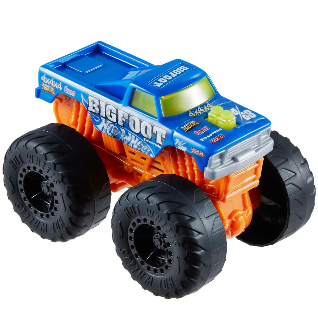 Hot Wheels Monster Trucks: Bigfoot 4x4x4 monštrum auto so svetlom a zvukovými efektmi 1/43 - Mattel kép 2