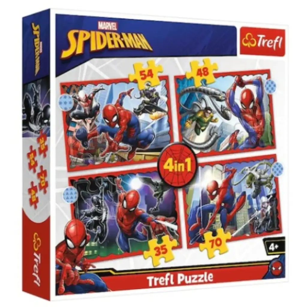 Hrdinský Spidermna 4v1 puzzle 70-54-48-35dielne - Trefl
