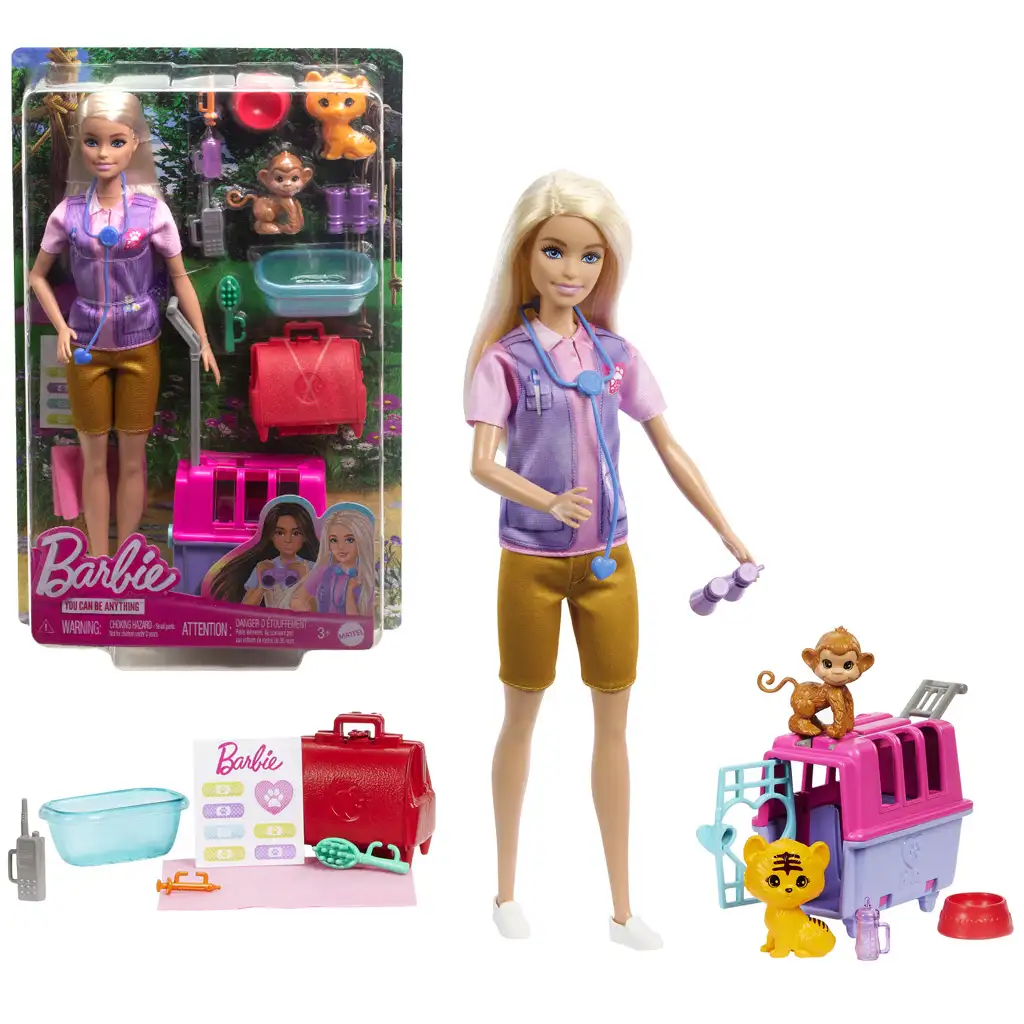 Barbie: Vadállatmentő karrierbaba kiegészítőkkel - Mattel kép 1