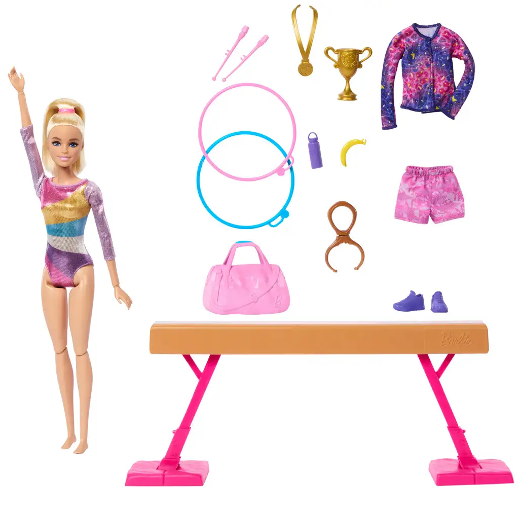 Barbie: Súprava gymnastická bábika s doplnkami - Mattel kép 2
