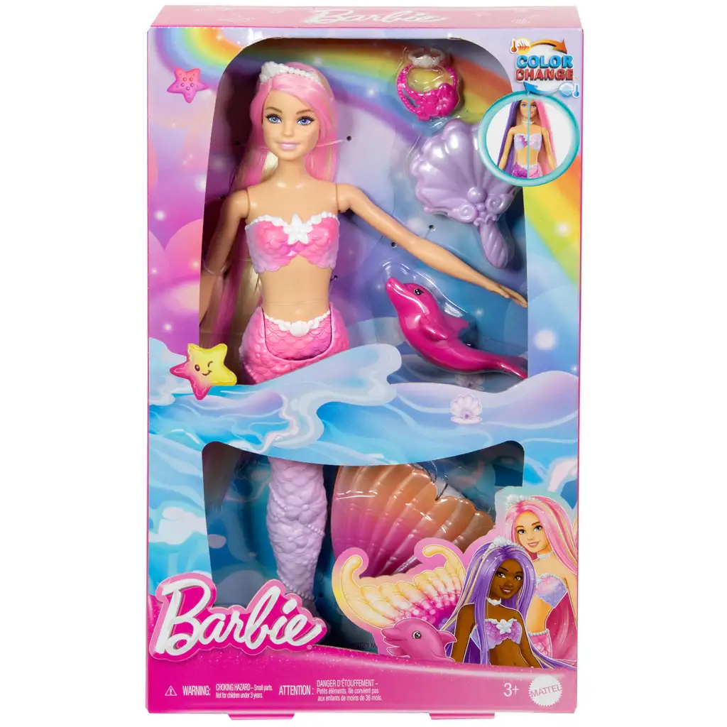 Barbie: Bábika s meniacimi sa farbami a doplnkami - Mattel kép 7