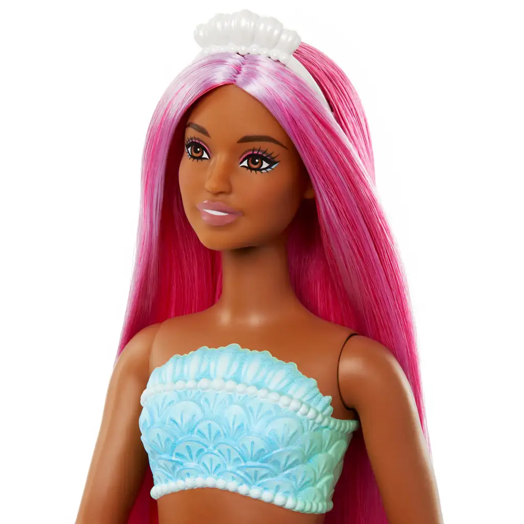 Barbie Dreamtopia: Bábika s ružovými vlasmi a korálovou plutvou - Mattel kép 3