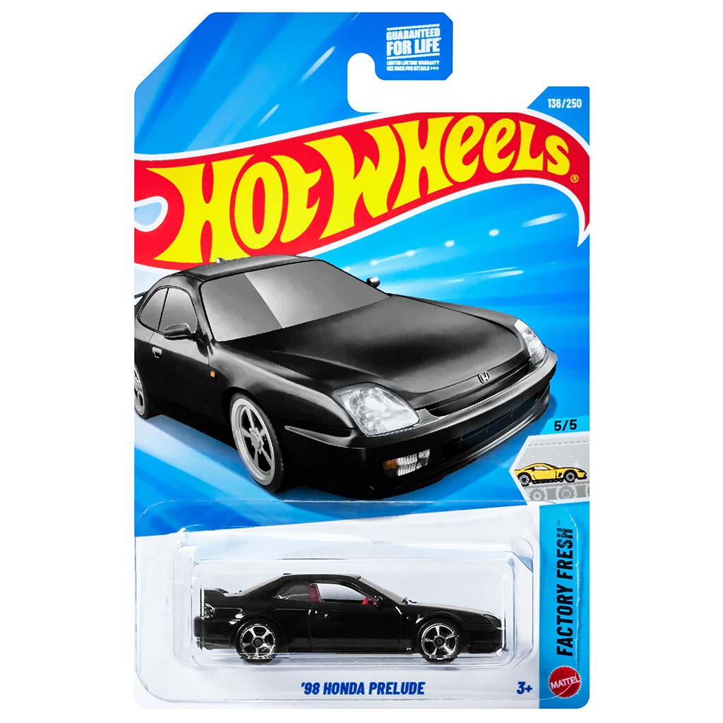 Hot Wheels: 98 Honda Prelude fekete kisautó 1/64 - Mattel kép 1