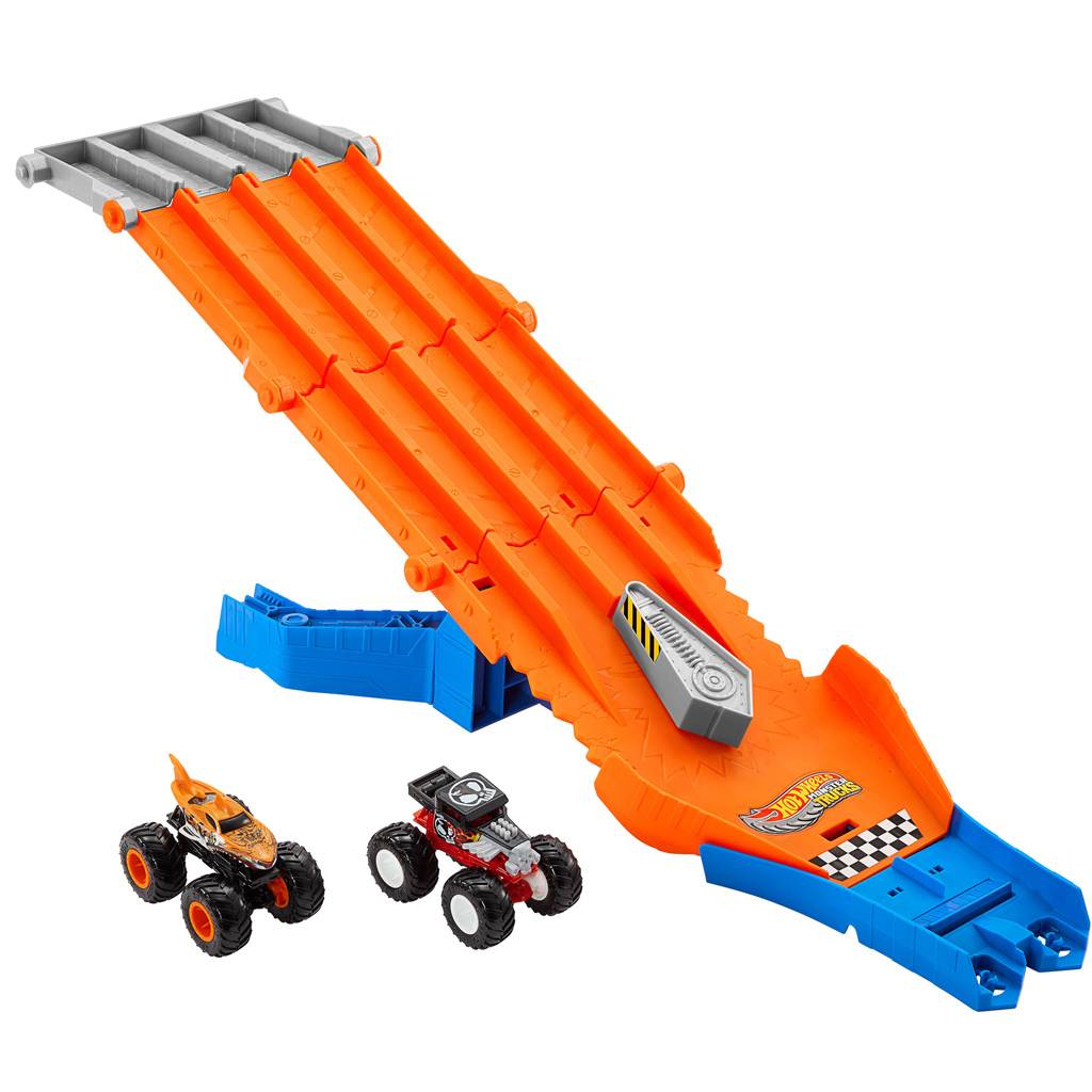 Hot Wheels Monster Trucks: Súprava dráhy na prenasledovanie s 2 autíčkami - Mattel kép 2