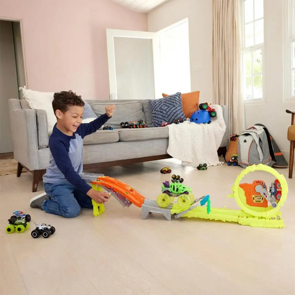 Hot Wheels Monster Trucks: Power Smasher Naháňačka dráhová súprava - Mattel kép 4