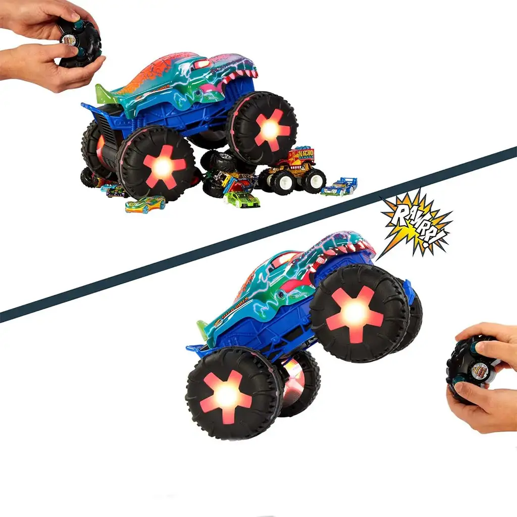 Hot Wheels Monster Trucks: Diaľkovo ovládané interaktívne Mega Wrex monster autíčko - Mattel kép 4