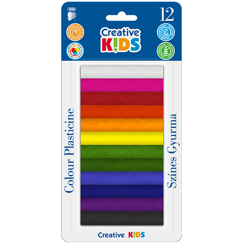ICO: Creative kids farebná plastelína 12 dielny 165g set