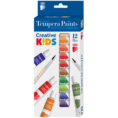 ICO: Creative kids tempera 12 dielny set, 12 ml tuby