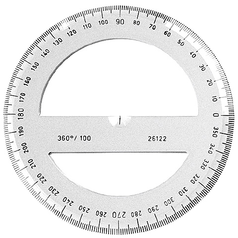 ICO: Koh-I-Noor priehľadný uhlomer 360 stupňový