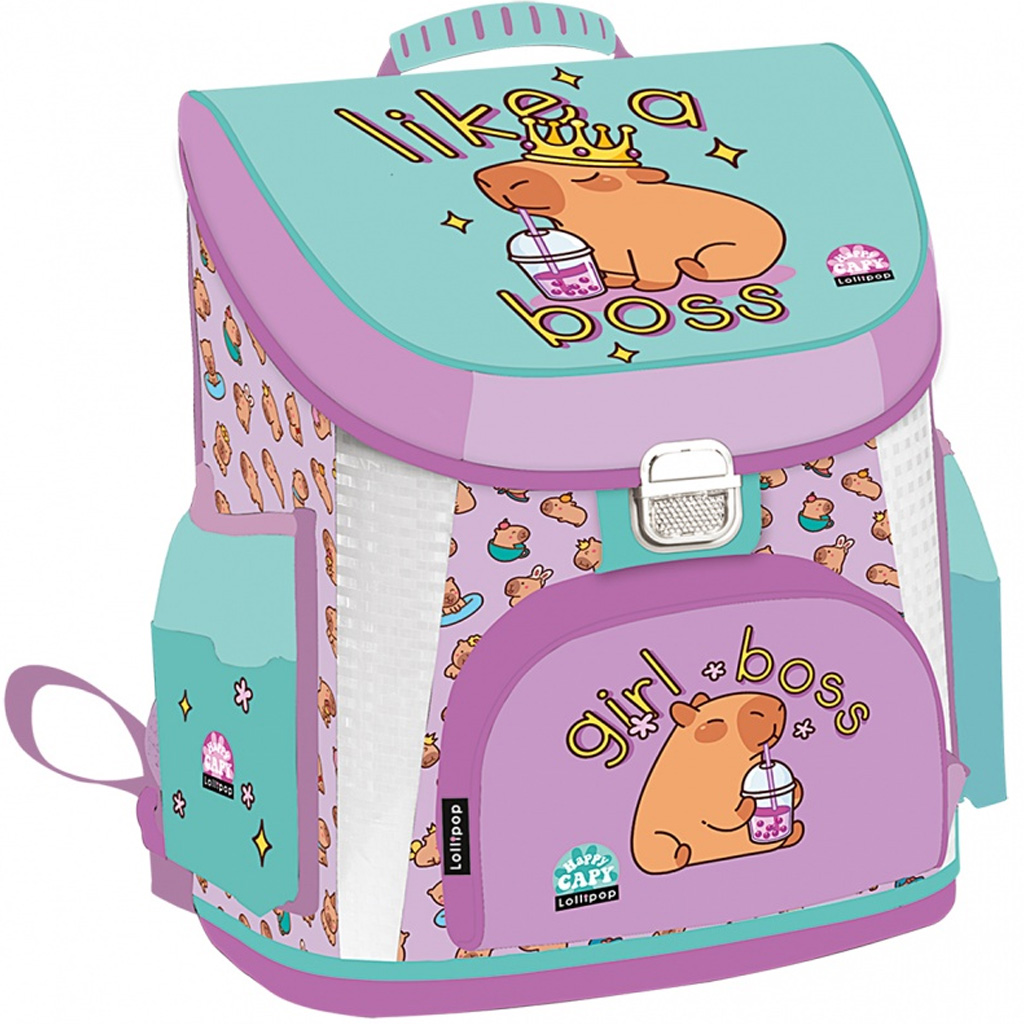 ICO: Lizzysuli prémium Lollipop Capybara mintás ergonomikus iskolatáska, hátizsák 40x33x26 cm kép 1