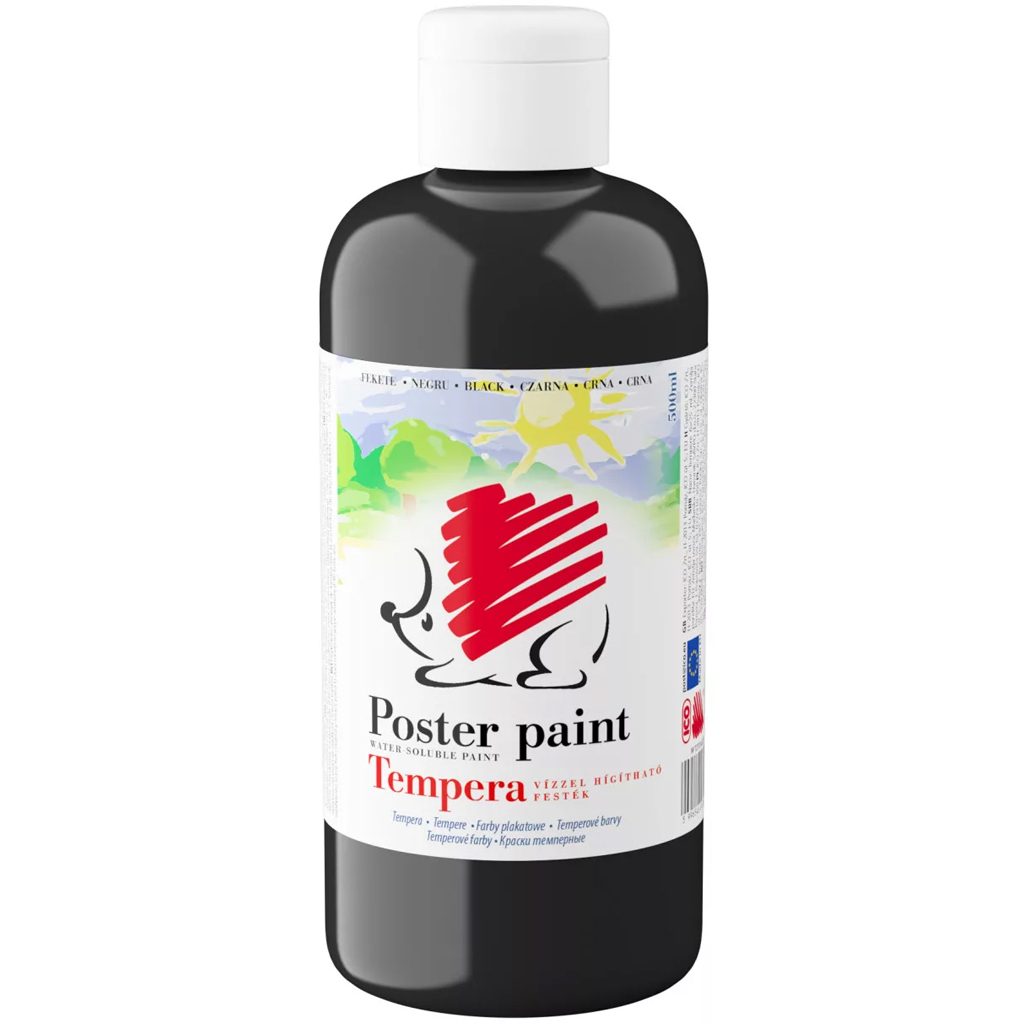 ICO: Tempera ježko čierna farba 500 ml