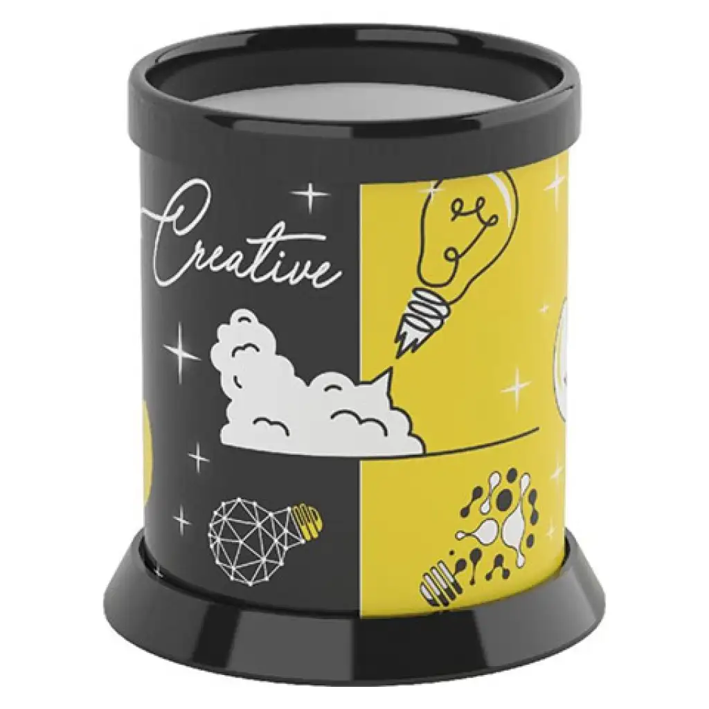 ICO: Valcovitý držiak písacích potrieb s nápisom Creative a vzorom