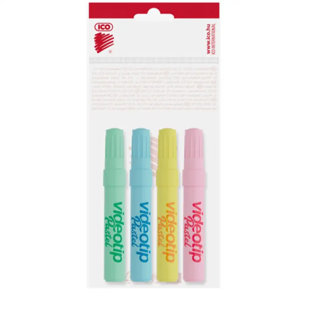 ICO: Videotip pastelové zvýrazňovače 4ks/set