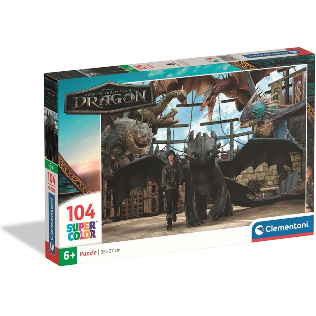 Ako si vycvičiť draka 104-dielne Super Color Puzzle - Clementoni