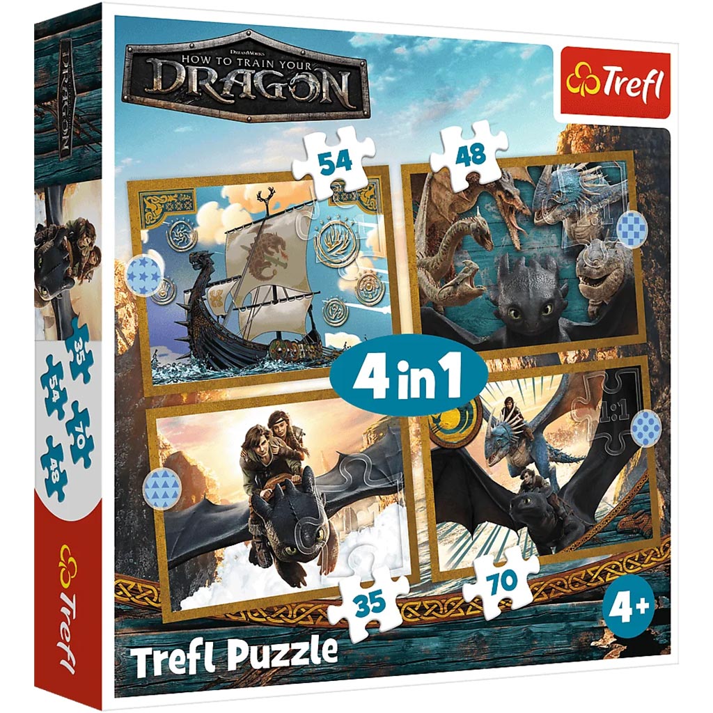 Ako si vycvičiť draka 4 v 1 puzzle – Trefl