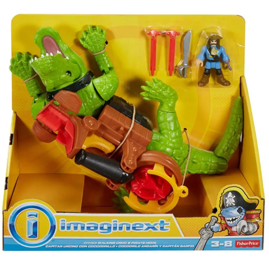Fisher-Price: Imaginext krokodil és Hook kapitány játékszett - Mattel kép 1
