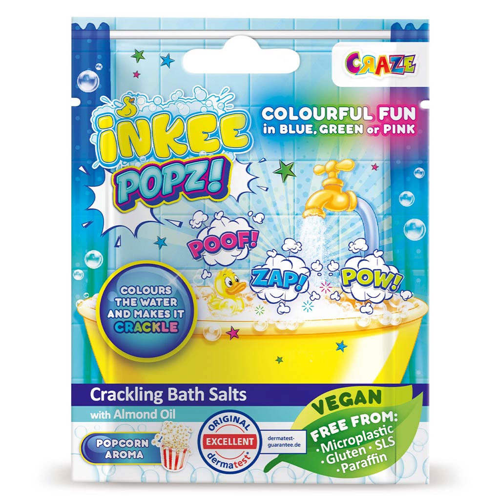 Craze Inkee: Vegán Popz kúpeľová soľ s arómou popcornu 15g