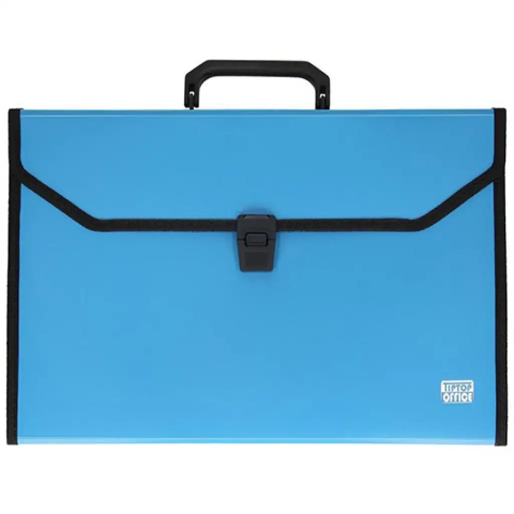 Spirit: Modrý držiak na dokumenty A4 s rúčkou 12 priehradiek