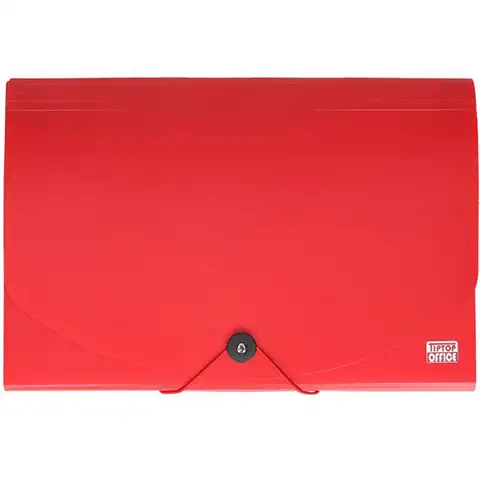 Spirit: Obal na dokumenty A4 s 12 priehradkami v červenej farbe