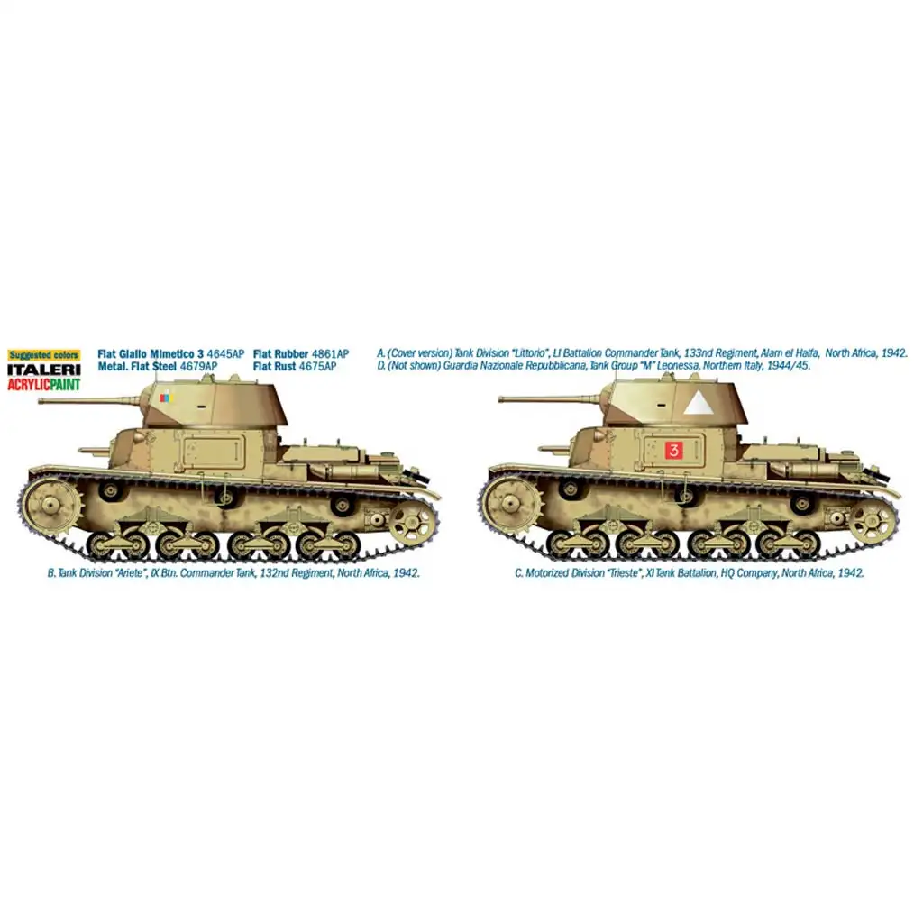 Italeri 1/35 Carro Armato M14/41 I Serie tankový model kép 3