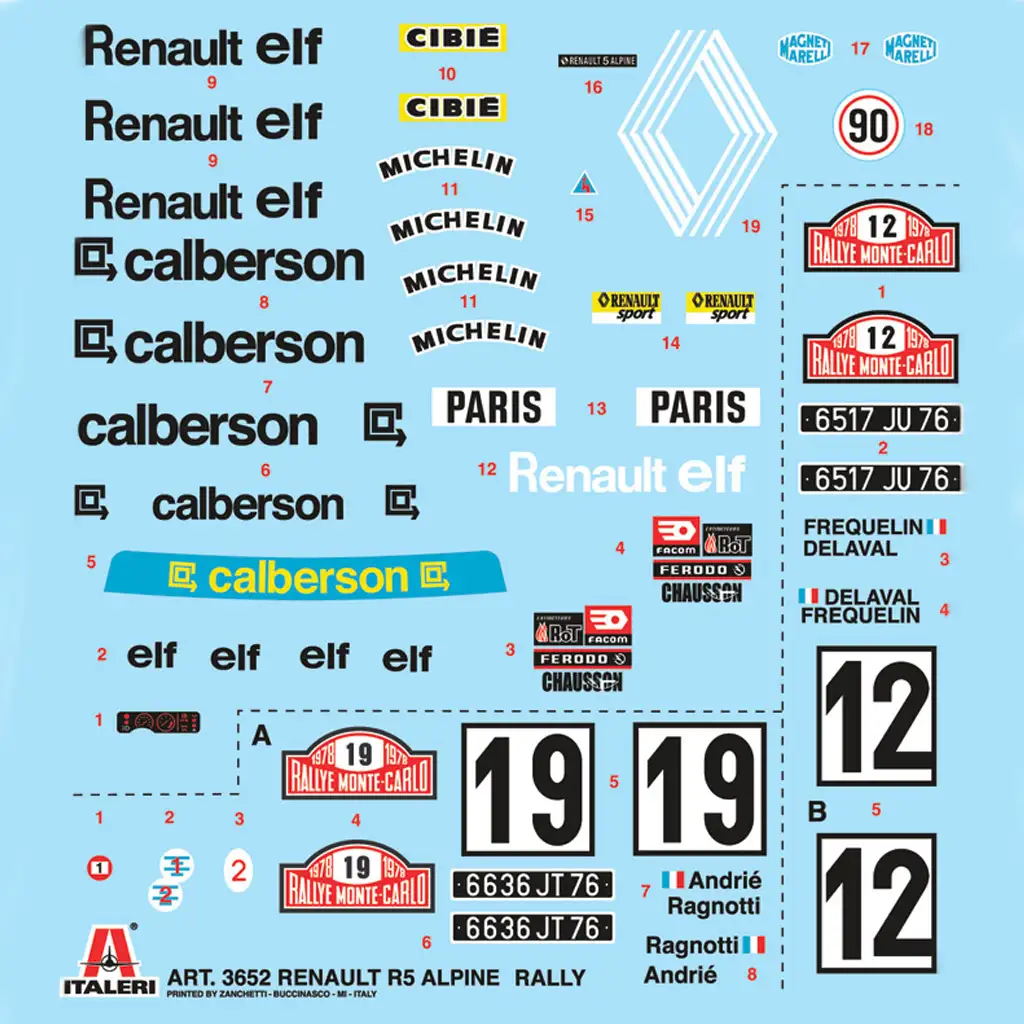 Italeri 1/24 Renault R5 Alpine Rally autómakett kép 2