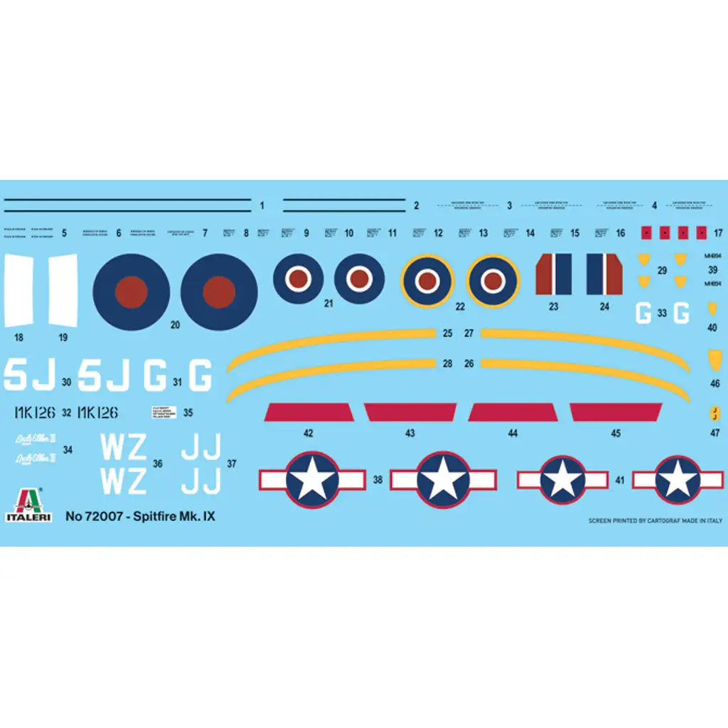 Sada modelu lietadla Italeri 1/72 Spitfire Mk. IX kép 2