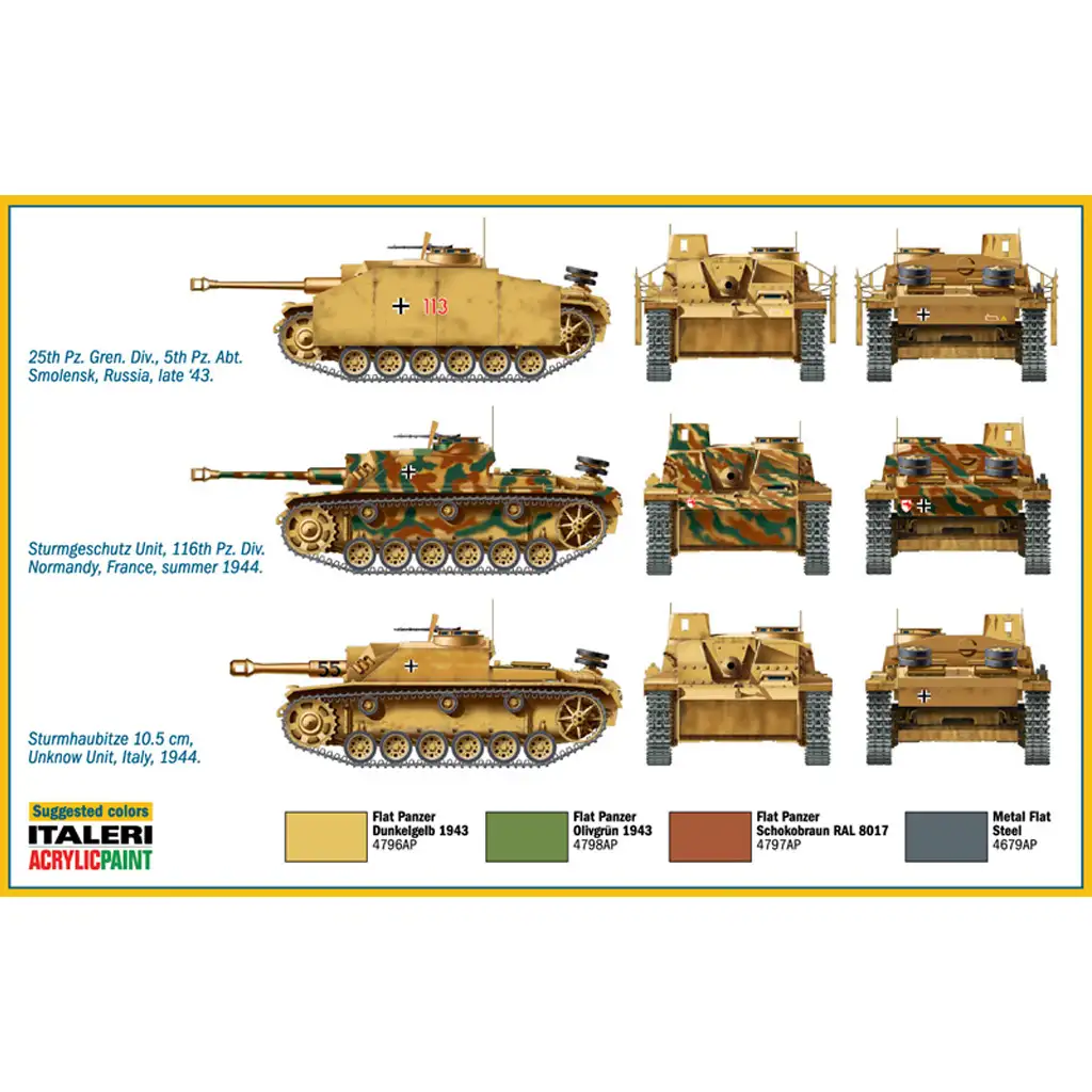 Italeri 1/72 Sturmgeschütz III rohamlöveg 2db-os makett szett kép 3