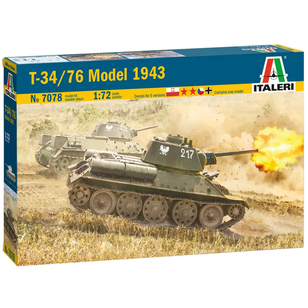 Italeri 1/72 T-34/76 Model 1943 tank makett kép 1