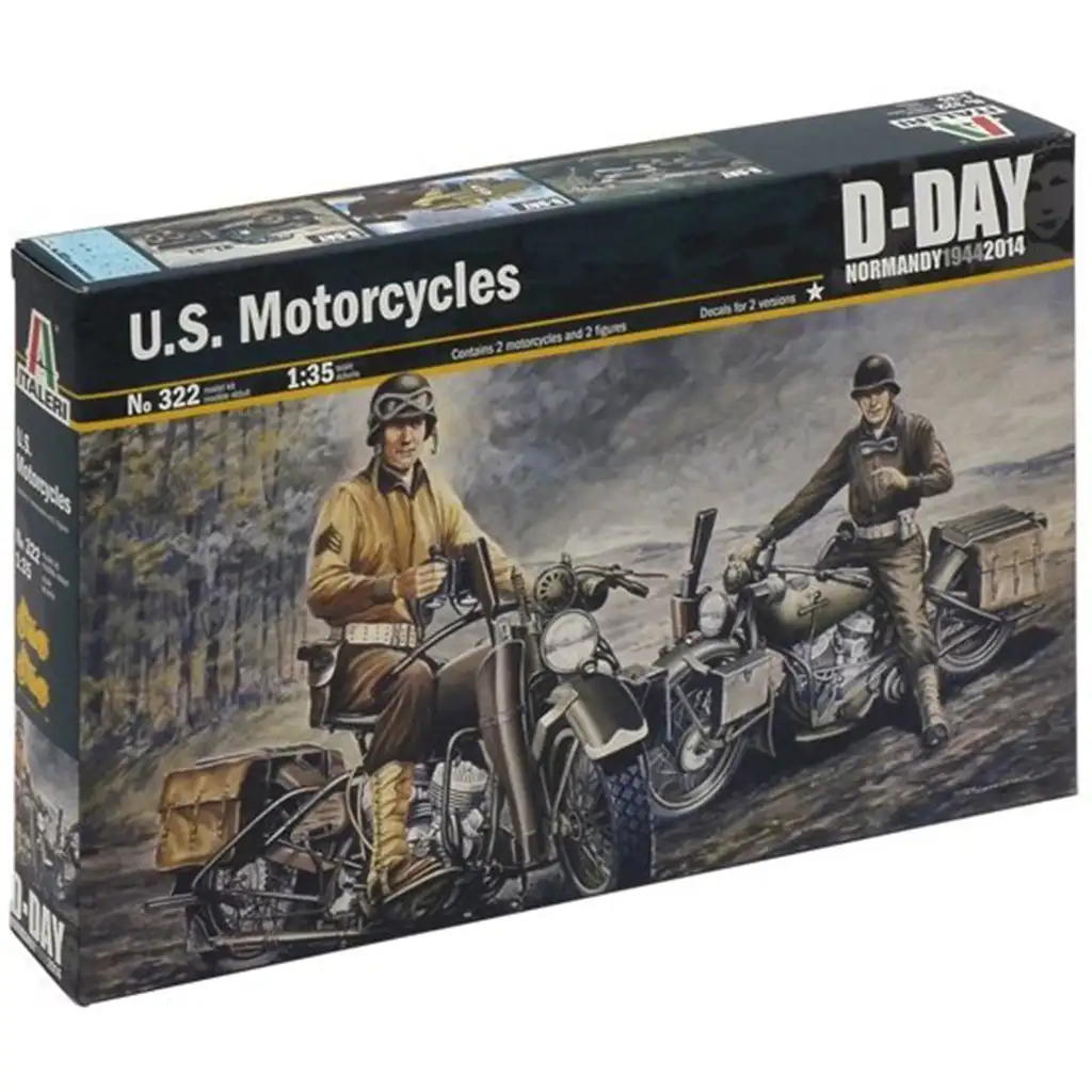 Italeri 1/35 U.S. Motorcycles 2db katonai motorkerékpár makett kép 1