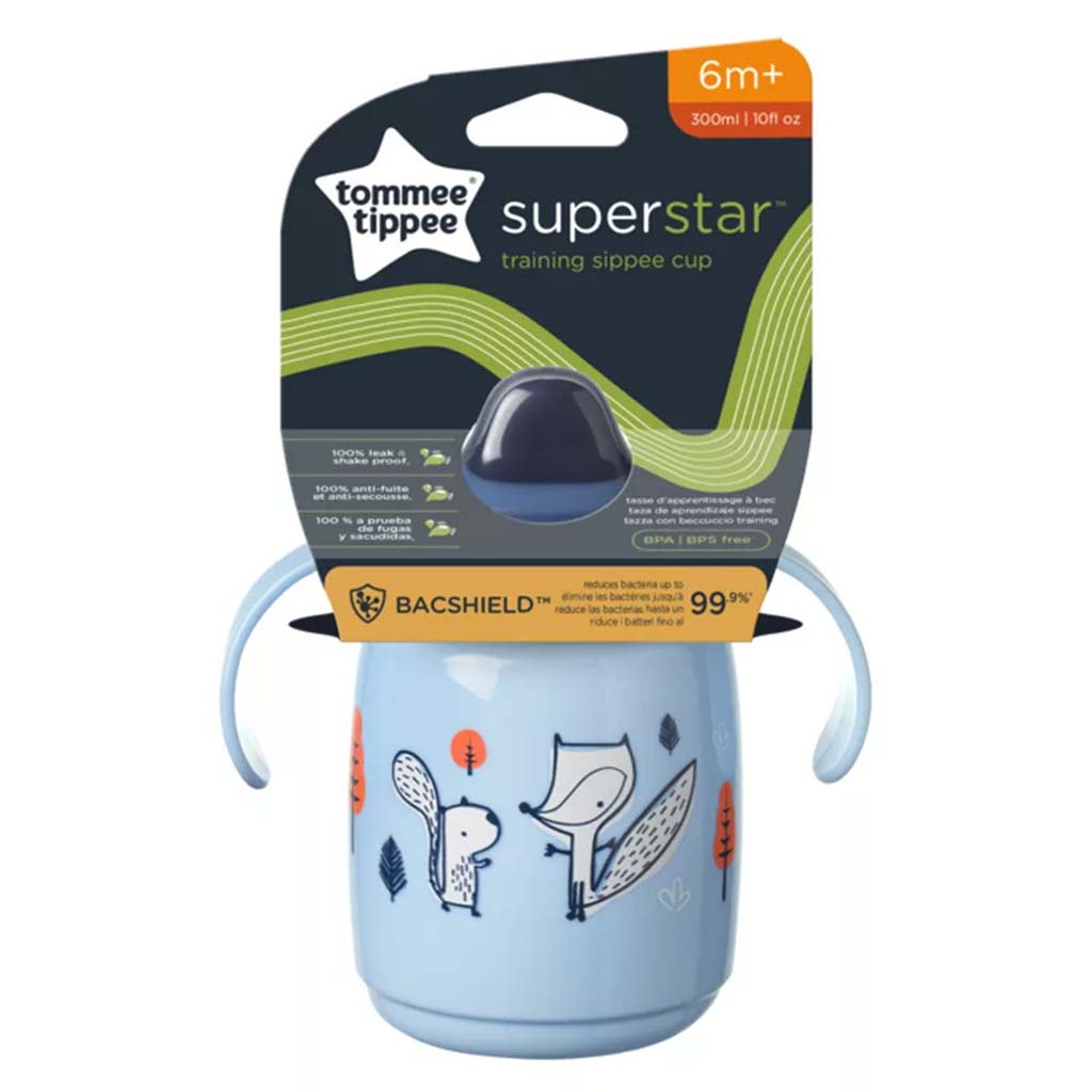 Tommee Tippee: Superstar pohár na pitie modrej farby 300 ml (od 6 mesiacov)
