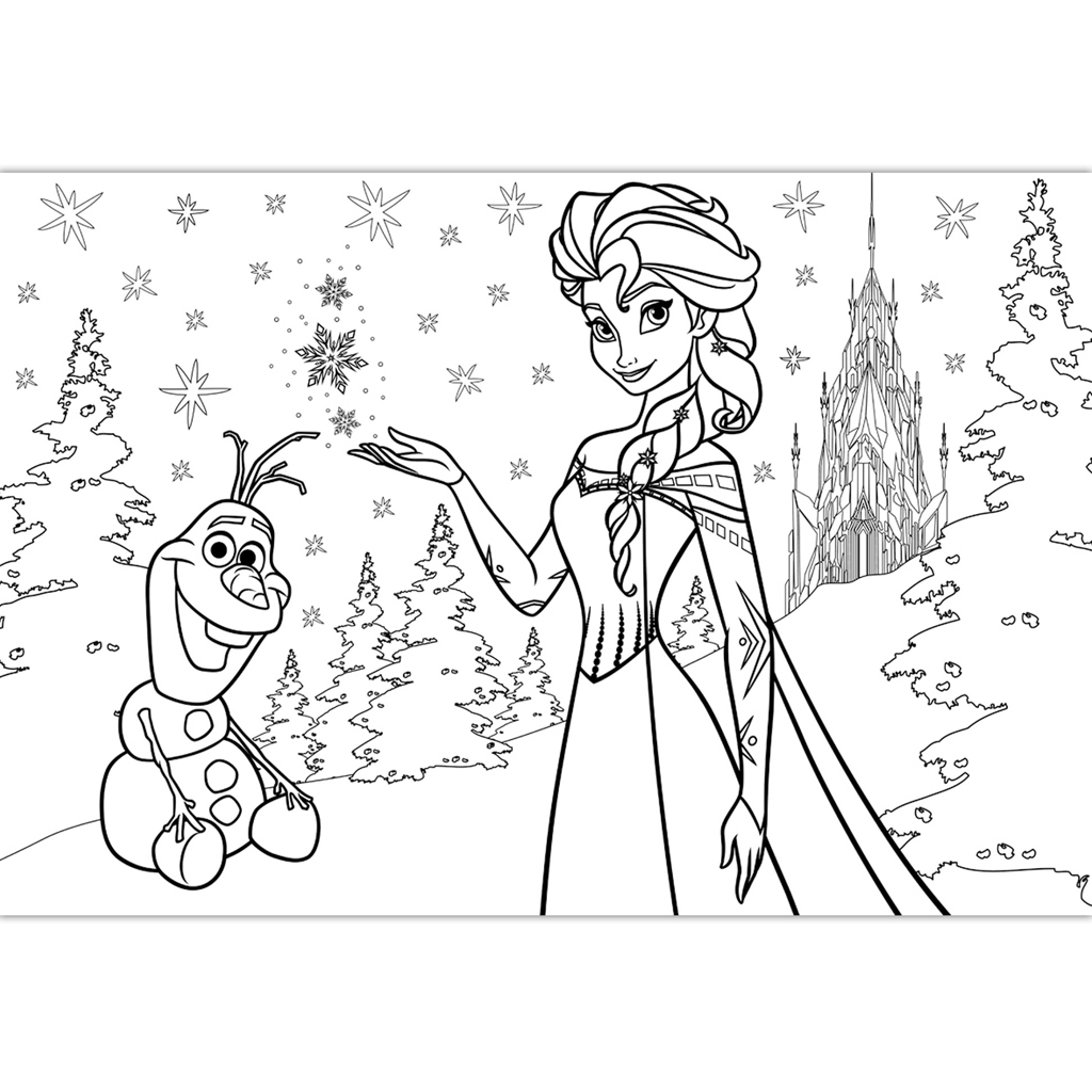 Ľadové kráľovstvo – Sila priateľstva 2 v 1, puzzle so 108 dielikmi a omaľovánka 50x35 cm - Lisciani kép 3