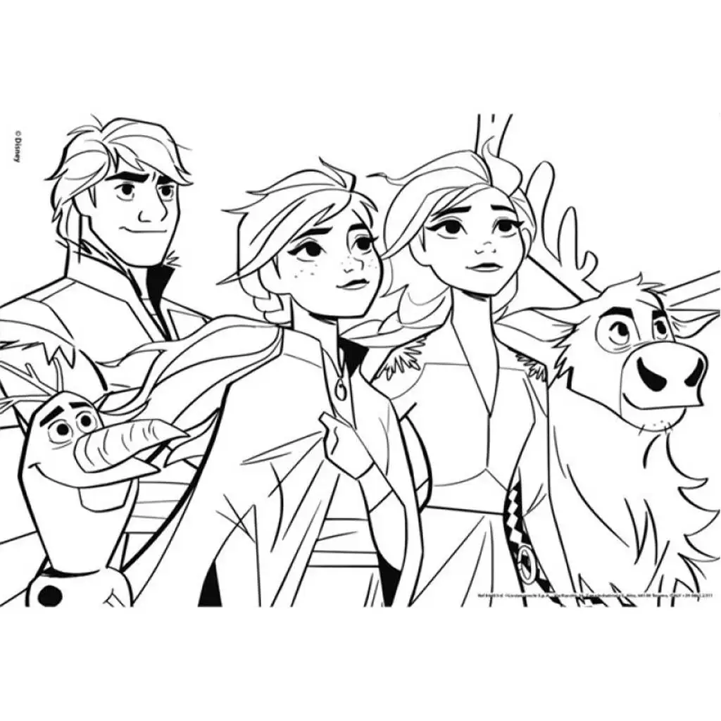 Ľadové kráľovstvo II 2 v 1 maxi puzzle 4x48 ks a omaľovánka 35x25 cm - Lisciani kép 3