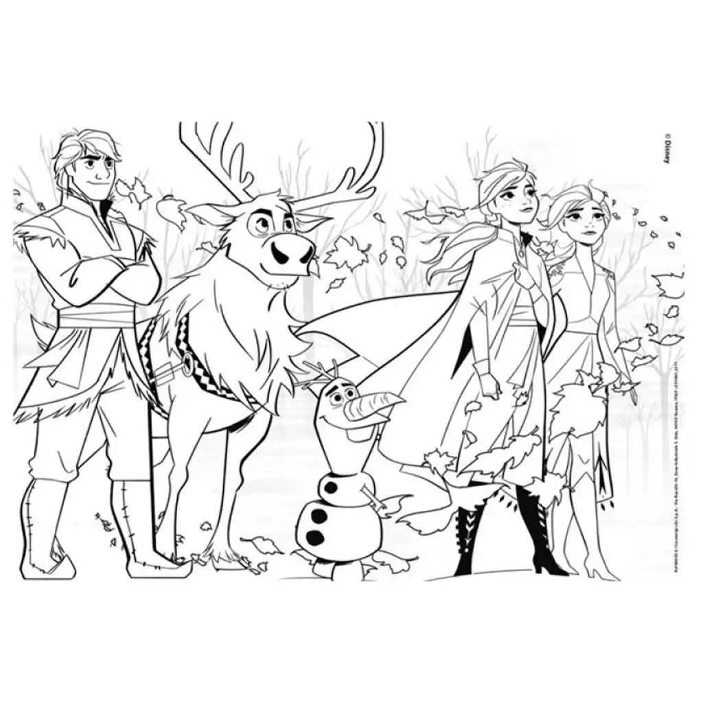 Ľadové kráľovstvo II 2 v 1 maxi puzzle 4x48 ks a omaľovánka 35x25 cm - Lisciani kép 4