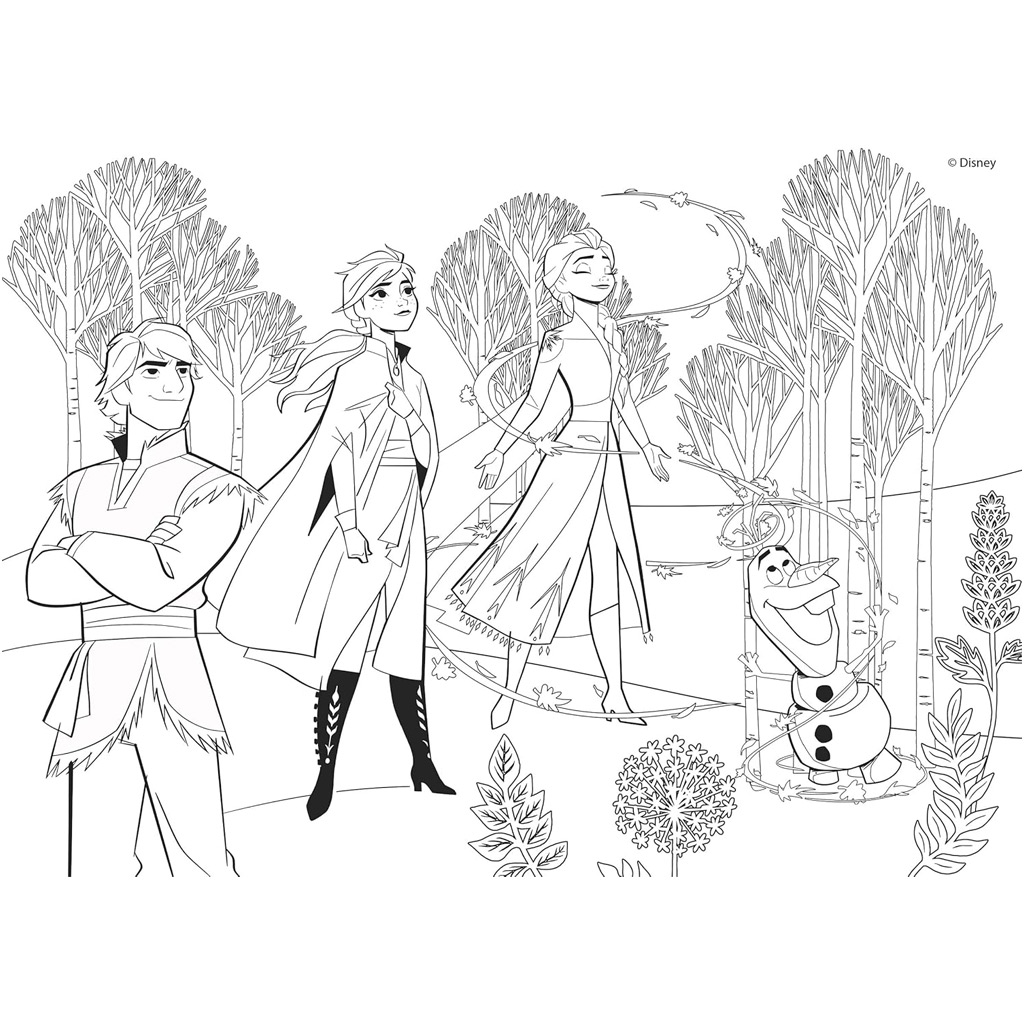 Ľadové kráľovstvo 2 v 1 24-dielne puzzle a omaľovánka 35x25 cm - Lisciani kép 3