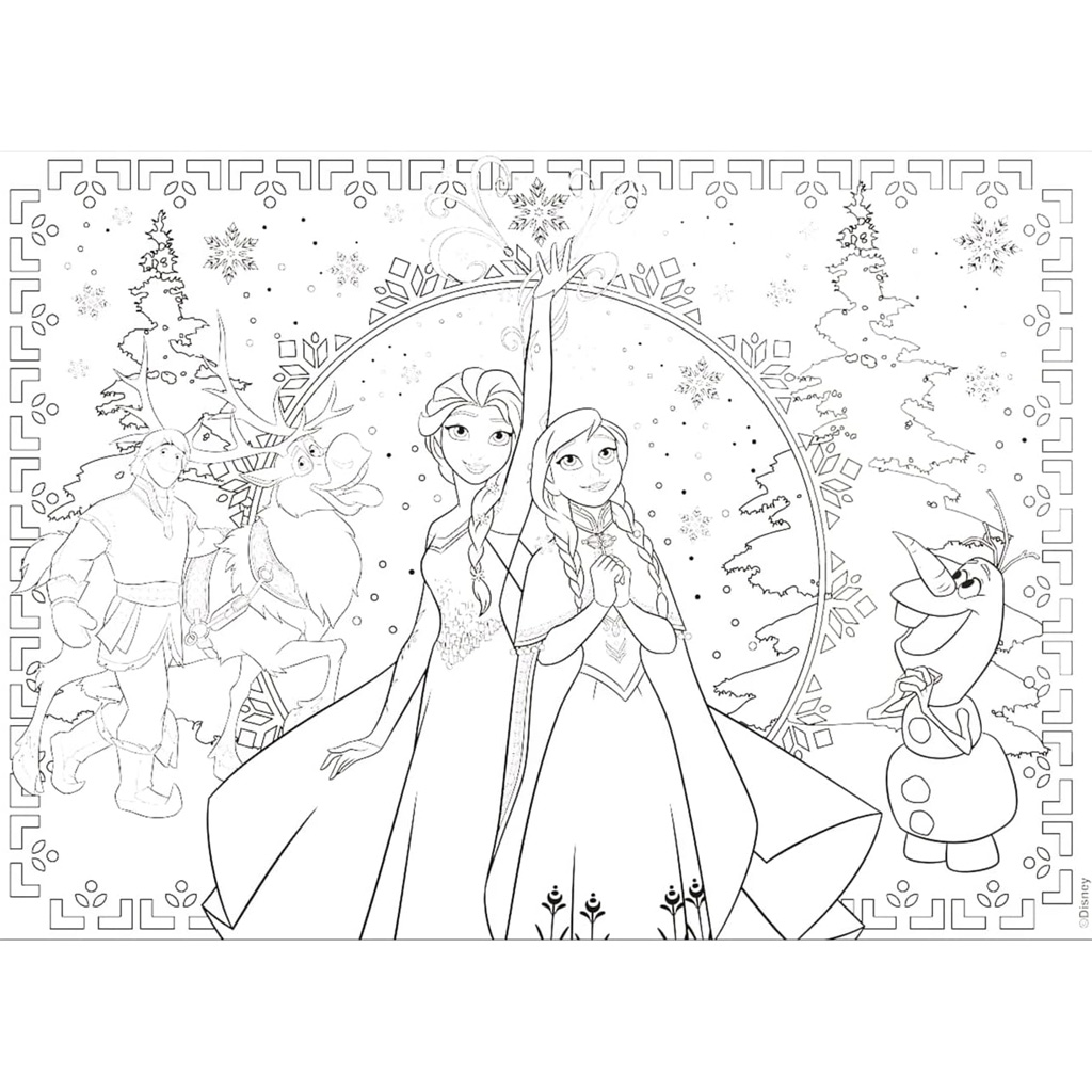 Frozen 2 v 1 250-dielne puzzle a omaľovánka 50x35 cm - Lisciani kép 3