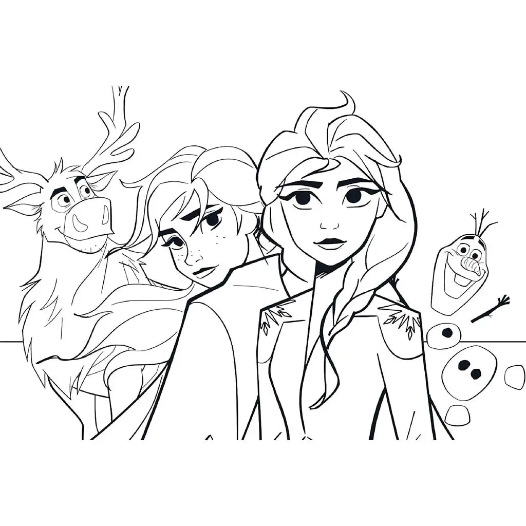 Frozen 2 v 1 maxi 2x24-dielne puzzle a omaľovánka 50x35 cm - Lisciani kép 3