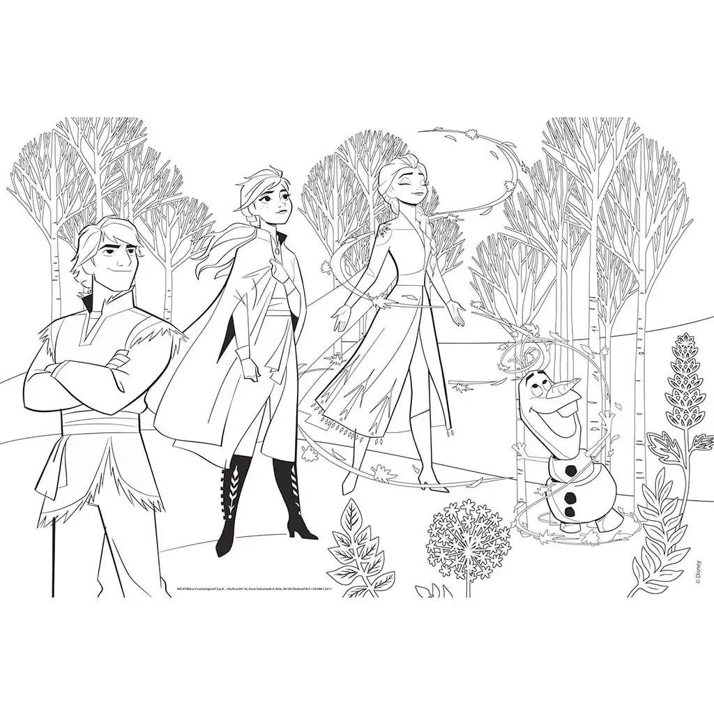 Frozen 2 v 1 maxi 2x60-dielne puzzle a omaľovánka 50x35 cm – Lisciani kép 2