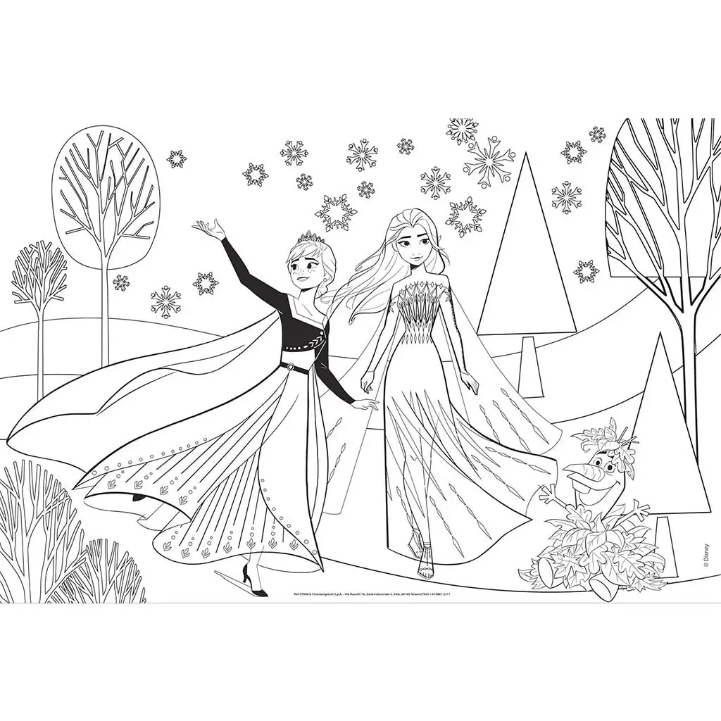 Frozen 2 v 1 maxi 2x60-dielne puzzle a omaľovánka 50x35 cm – Lisciani kép 3