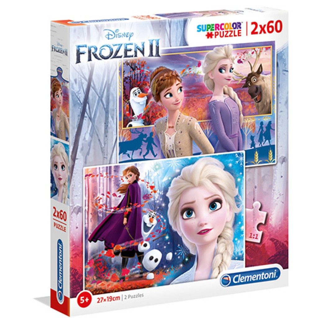Frozen 2 Supercolor 2v1 puzzle 2x60ks - Clementoni