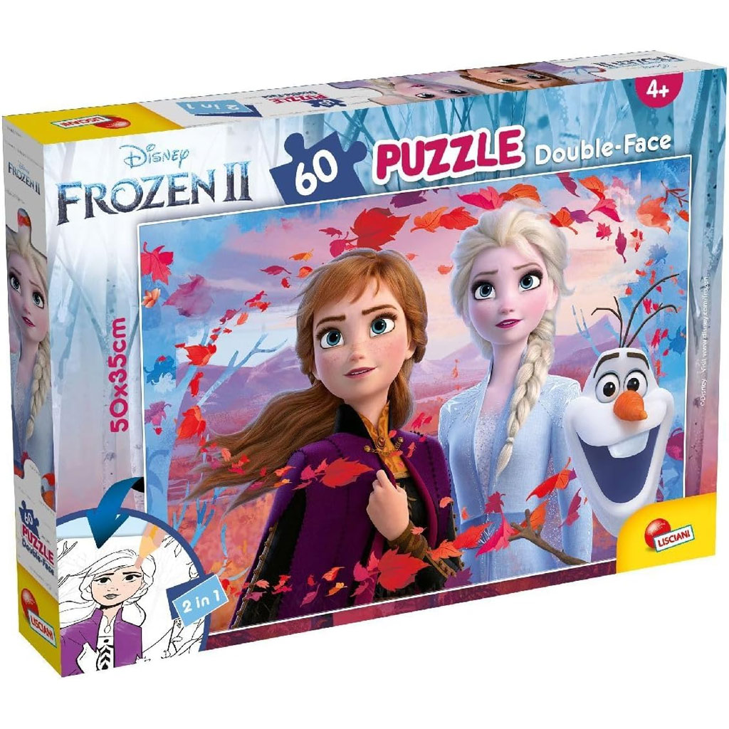 Frozen 2 2 v 1 60-dielne puzzle a omaľovánka 50x35 cm - Lisciani