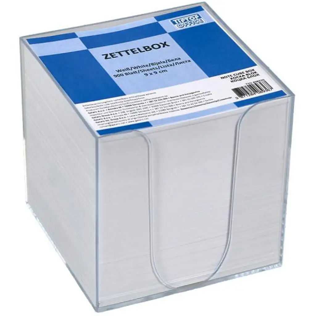 Spirit: Poznámkový blok v priehľadnom obale, 900 listov, 9x9x9 cm