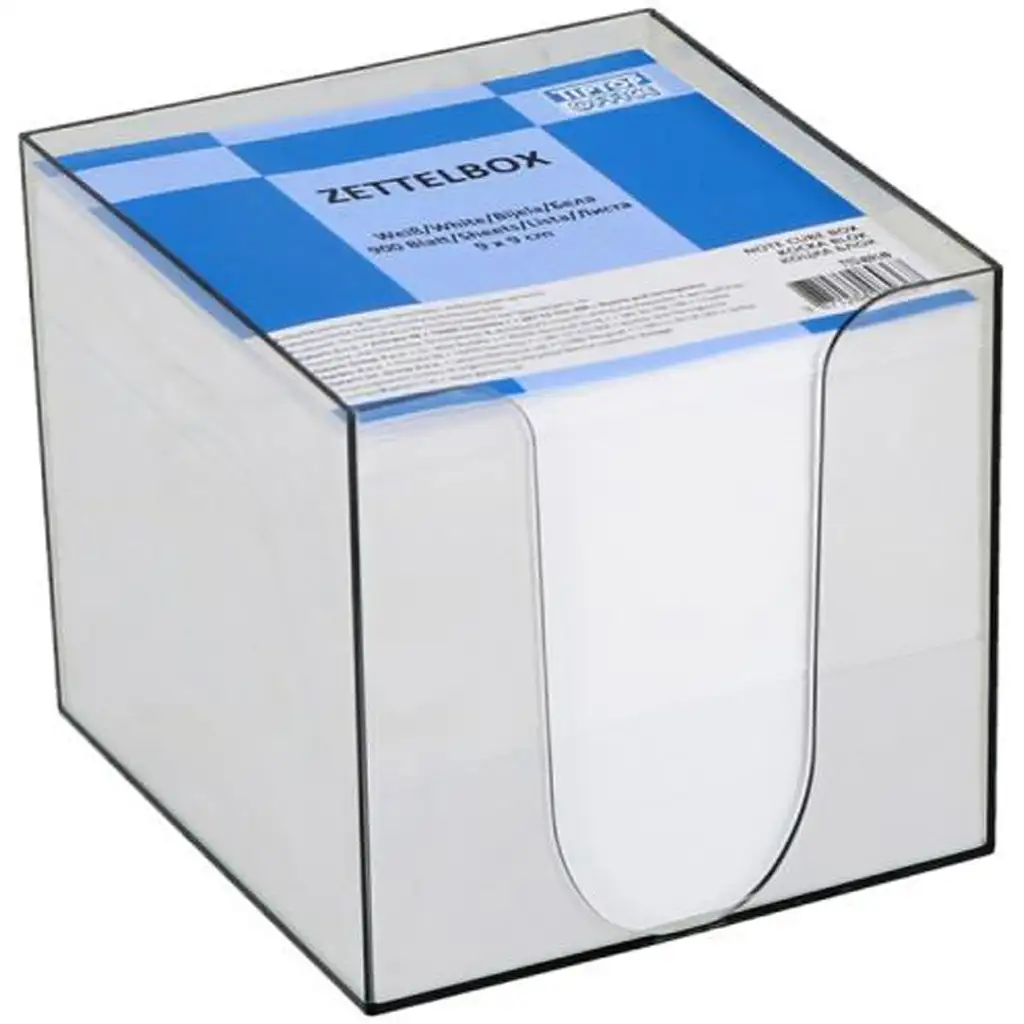 Spirit: Biely poznámkový blok v priehľadnom obale, 900 listov, 9x9x9 cm