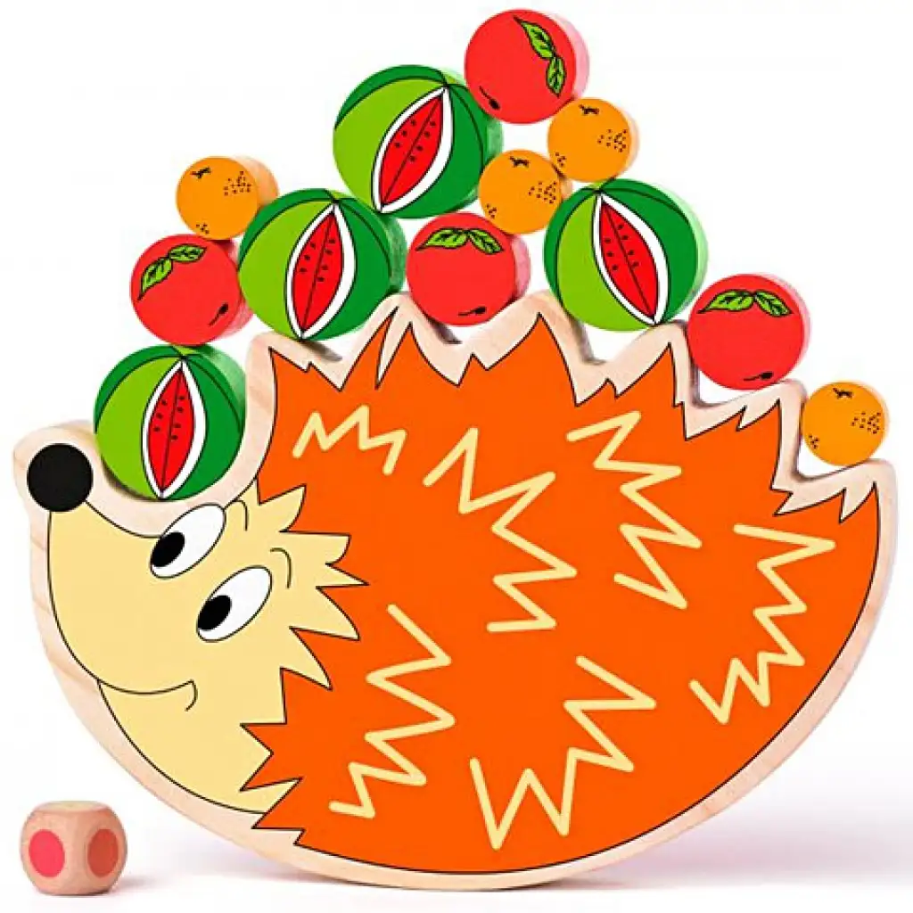 Ježko, drevená hračka na rozvoj zručnosti